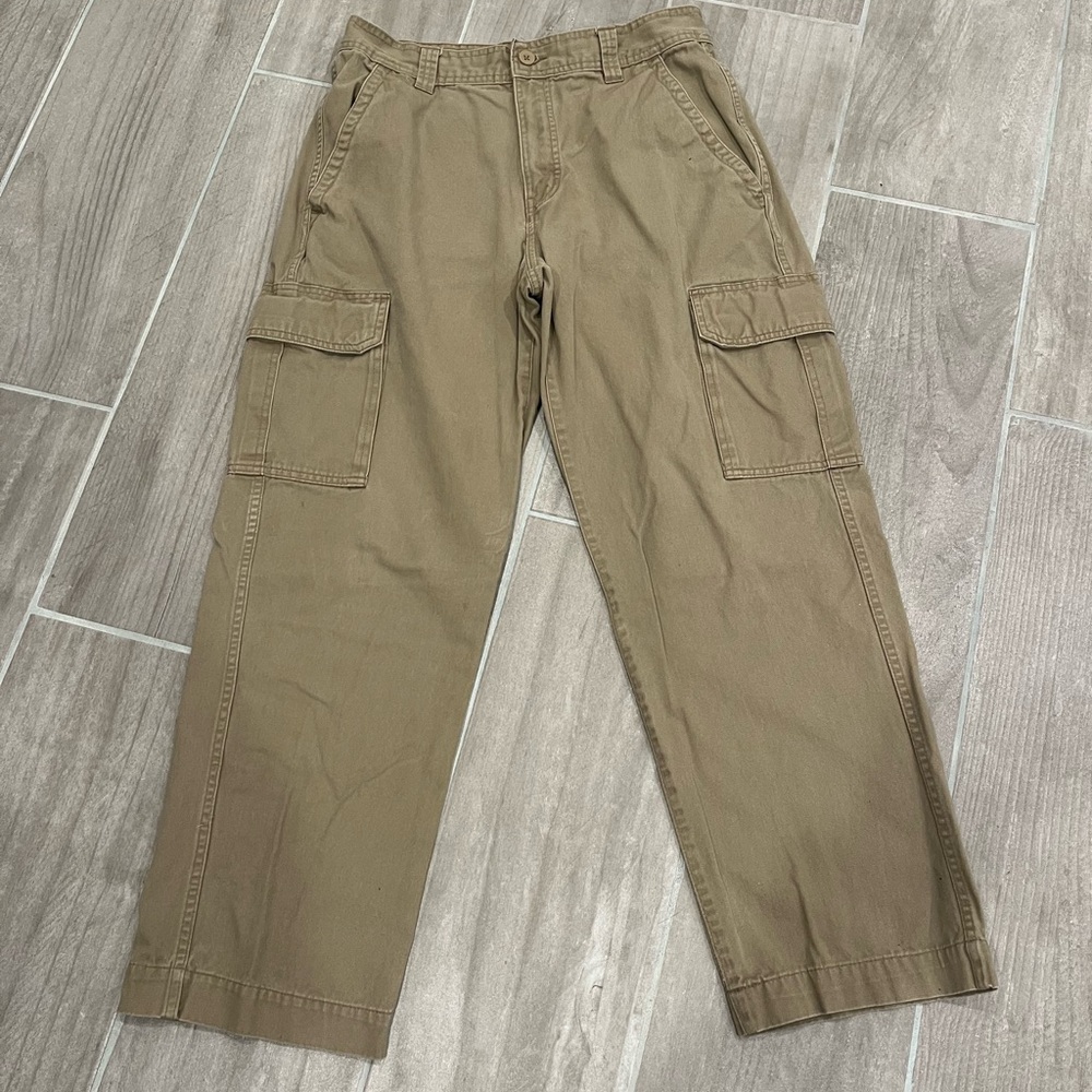 Basic Edition Men’s Khaki Cargo Pants 32x30 100% Cotton